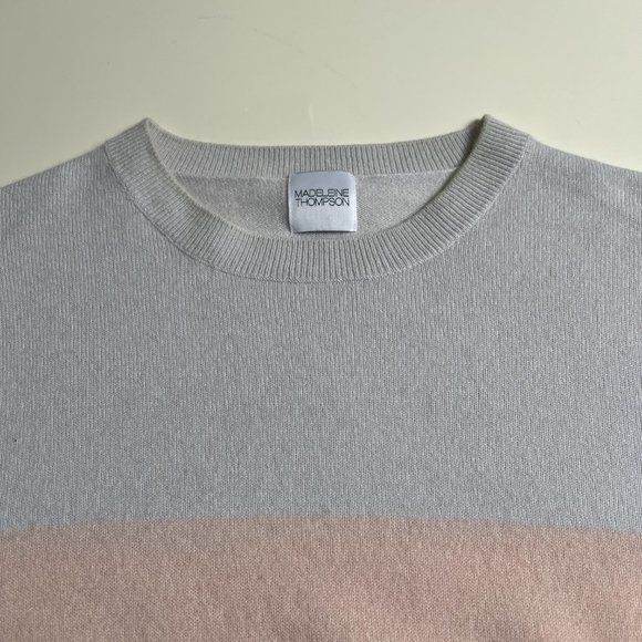 Madeleine Thompson Colorblock 100% Cashmere Crewneck Sweater - Picture 5 of 9